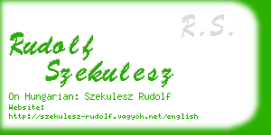rudolf szekulesz business card